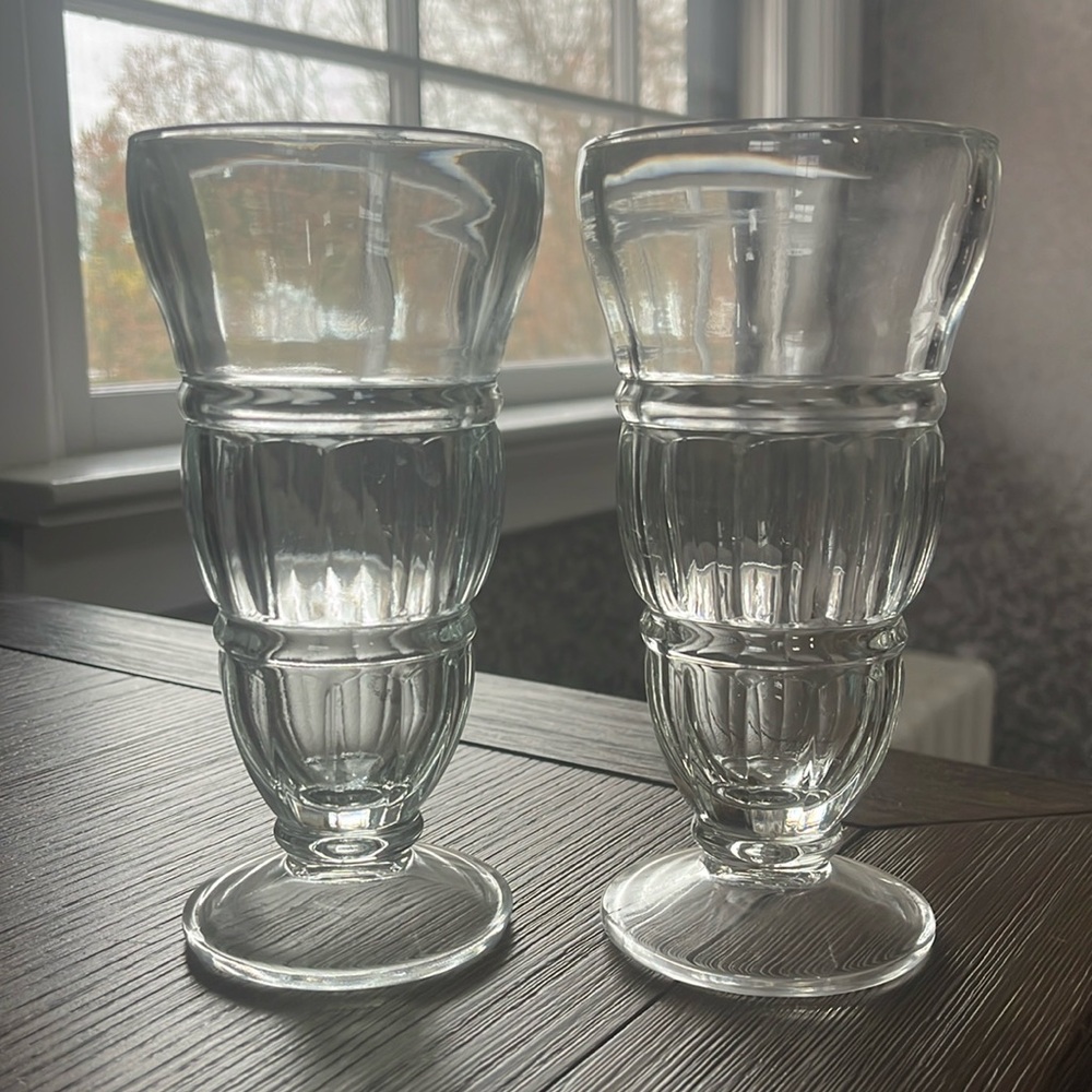 Pair of Vintage Ice Cream Glasses
